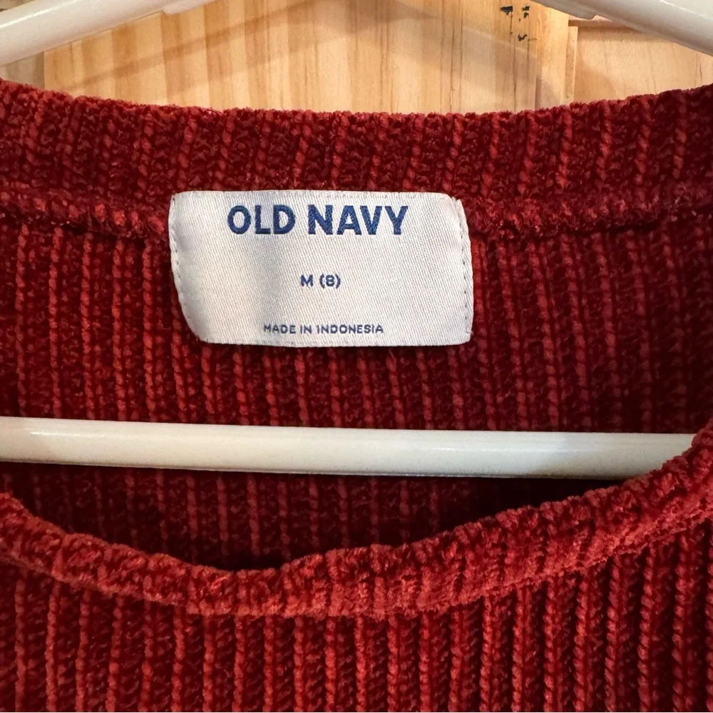 Old Navy Girls Ribbed Soft Stretchy Crew Neck Sweater Red‎ medium 8